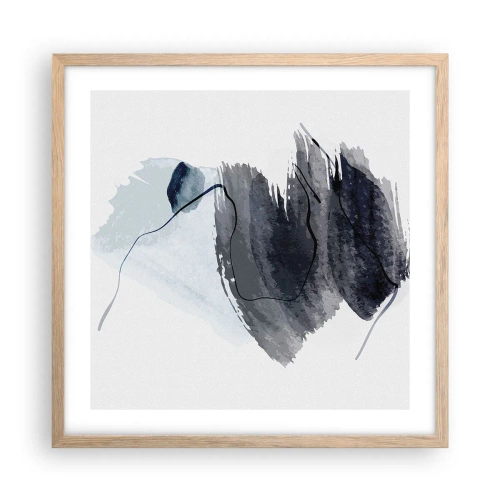 Plakat i ramme af lyst egetræ - Intensitet og bevægelse - 50x50 cm