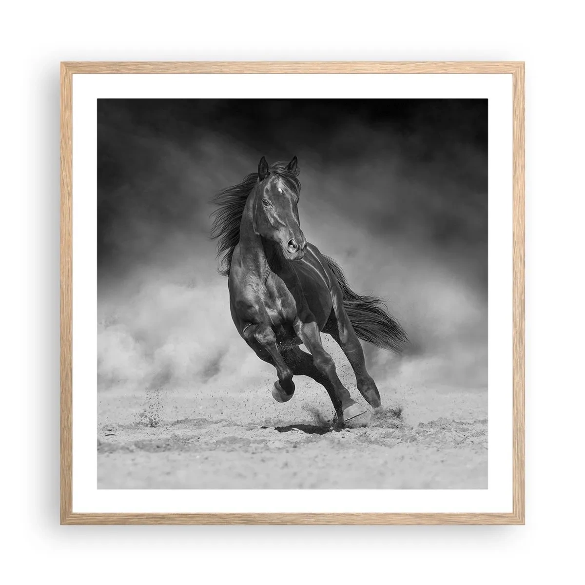 Plakat i ramme af lyst egetræ - Værdig til emiren selv - 60x60 cm