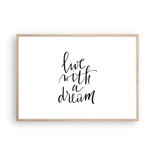 Plakat i ramme af lyst egetræ - Of course - 100x70 cm