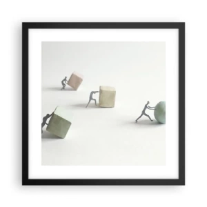 Plakat i sort ramme - Selve livet - 40x40 cm