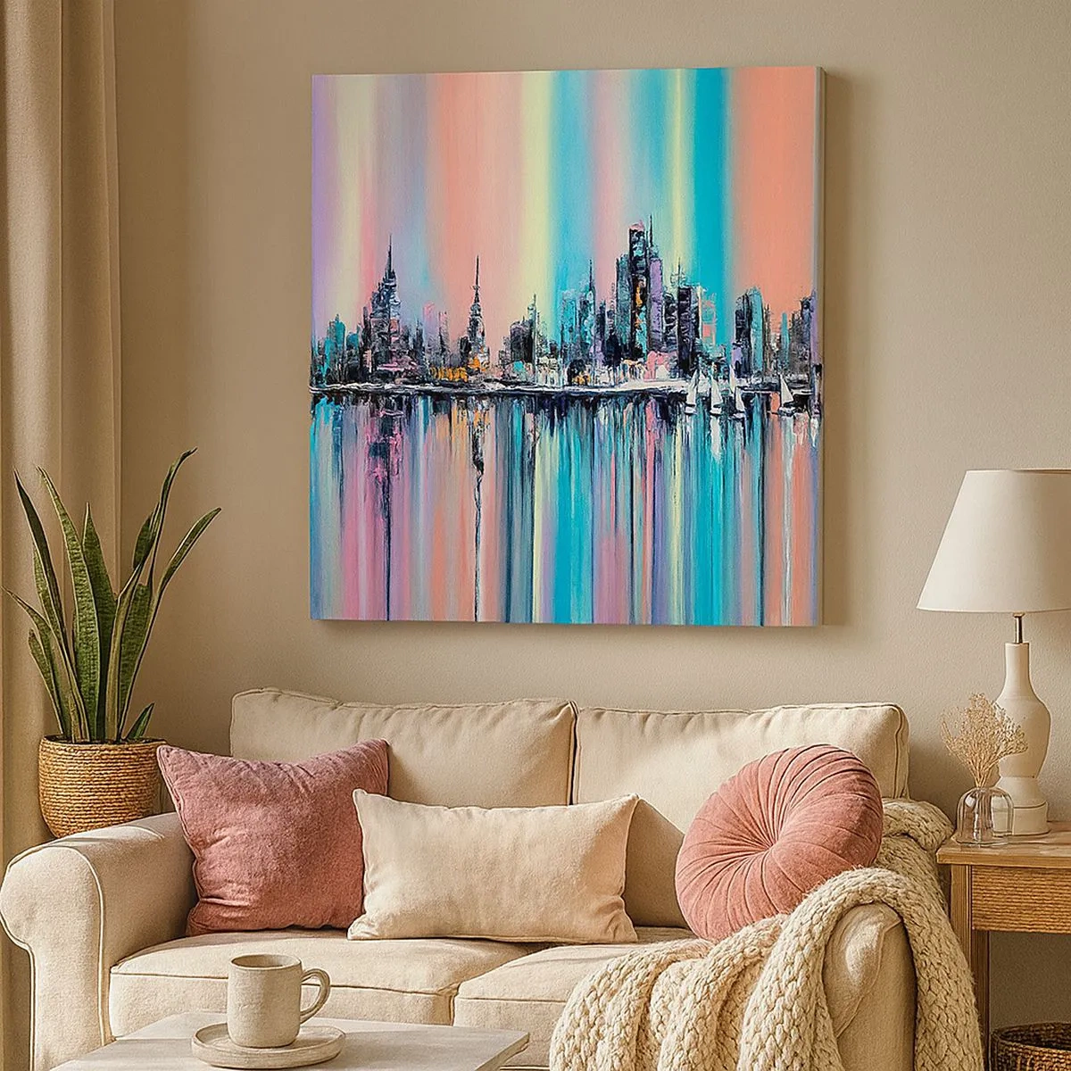 Lærredstryk - Billede på lærred - Skinne nattens lys - 30x30 cm