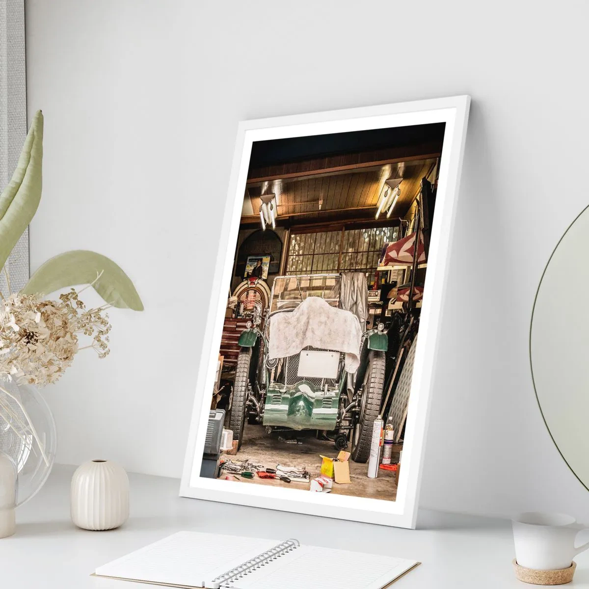 Plakat i hvid ramme - Tilbage til fortiden - 30x40 cm