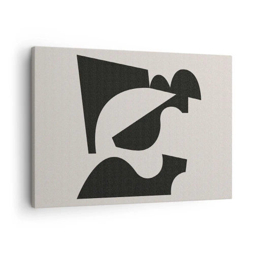 Lærredstryk - Billede på lærred - Abstrakt geometrisk komposition i sort-hvid - 70x50cm - Sammensæt din egen - Moderne vægdekoration til stue og soveværelse ARTTOR