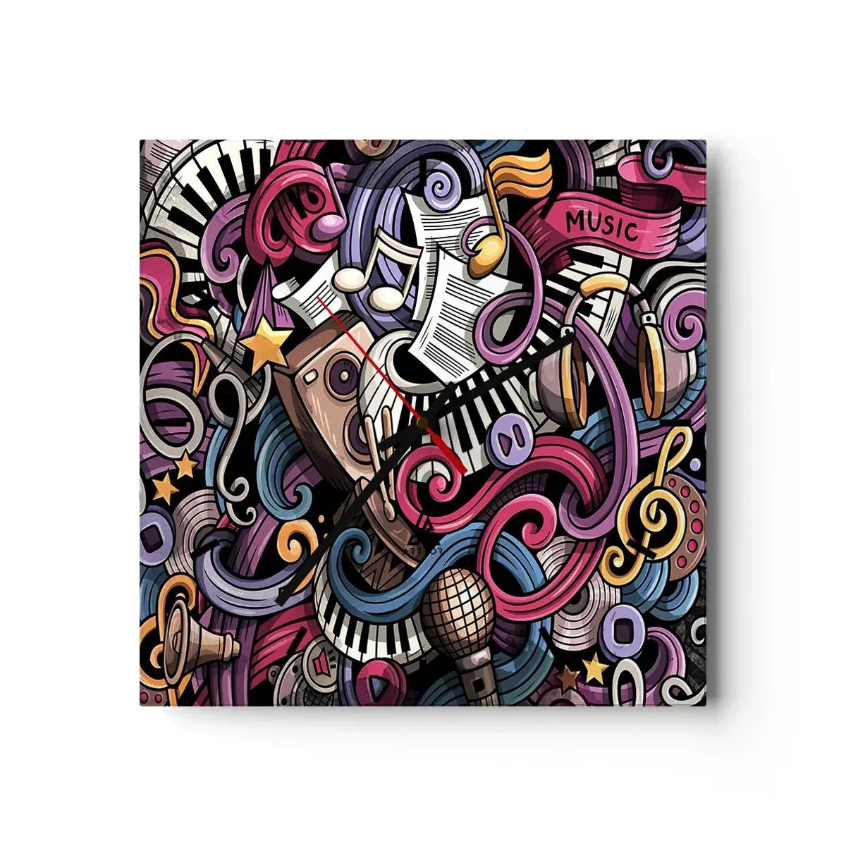 Vægur, Uret - Kompliceret melodi - 30x30 cm