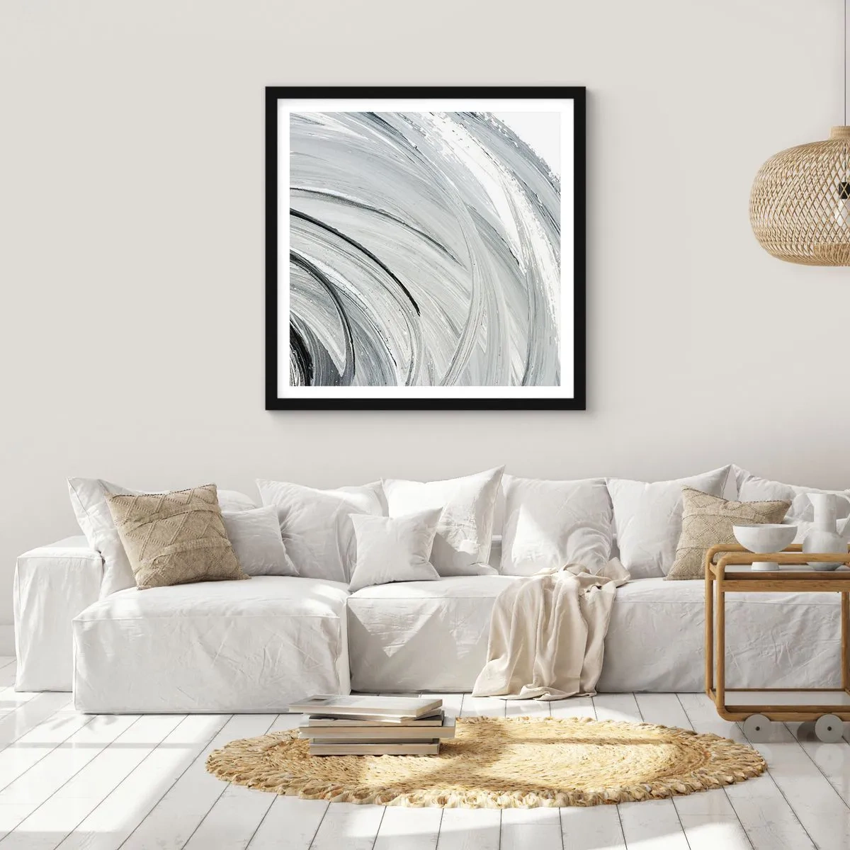 Plakat i sort ramme - Orbital komposition - 60x60 cm