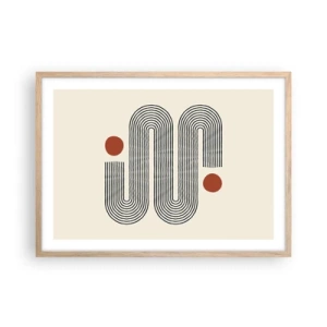 Plakat i ramme af lyst egetræ - Fra start til slut - 70x50 cm