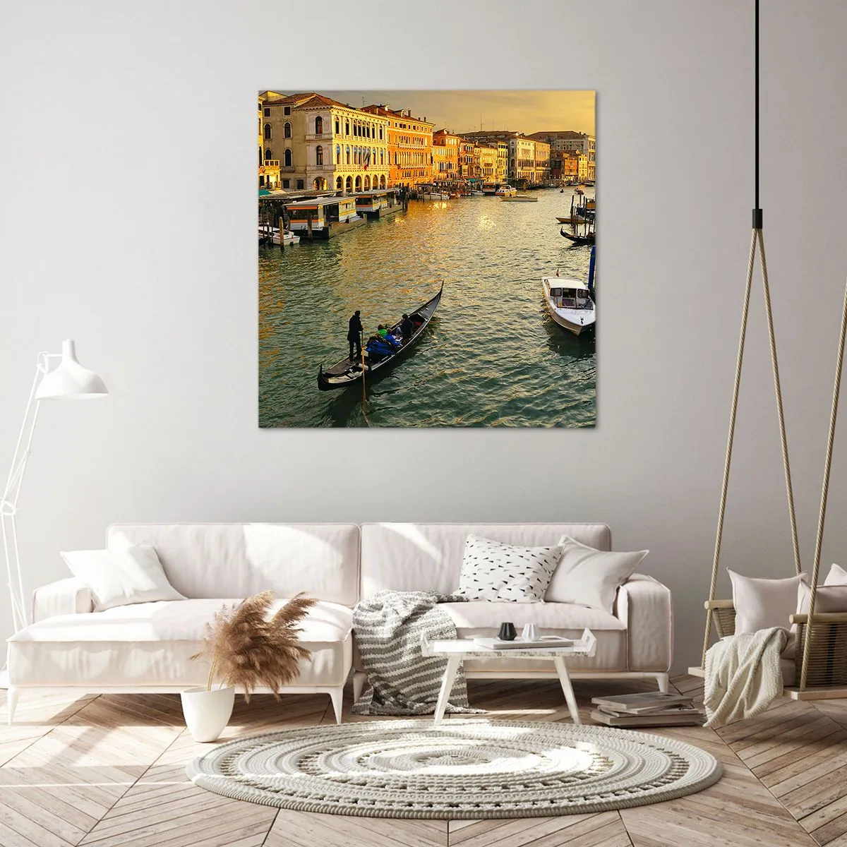 Lærredstryk - Billede på lærred - På den solrige side af gaden - 40x40 cm