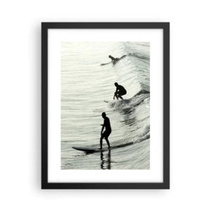 Plakat i sort ramme - Mødet med bølgen - 30x40 cm