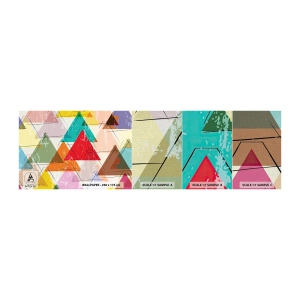 Prøve Fototapet Premium Canvas - Tre og tre - Abstraktion, Stykke, Trekanter - 100x30 cm