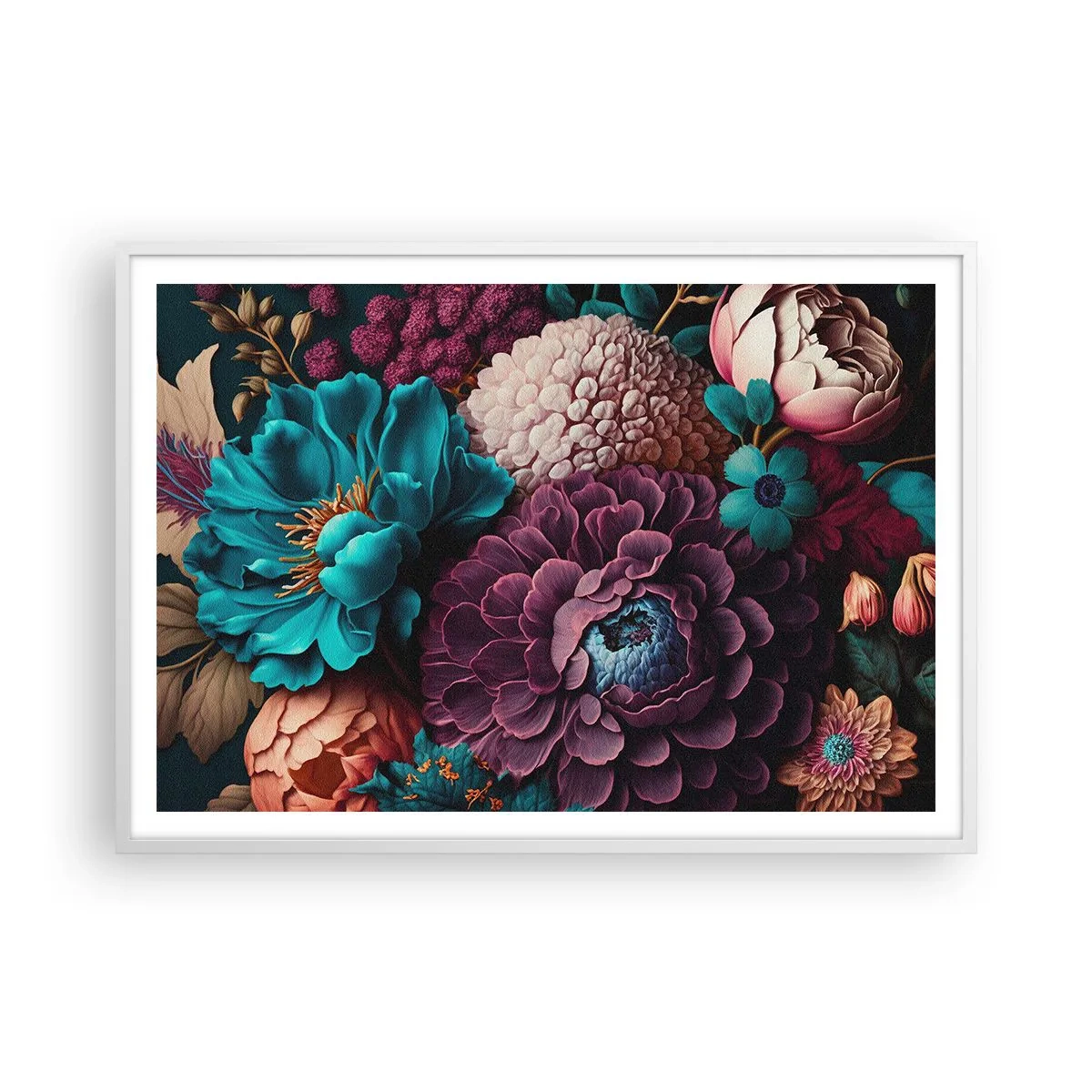 Plakat i hvid ramme - Natur i overflod - 100x70 cm