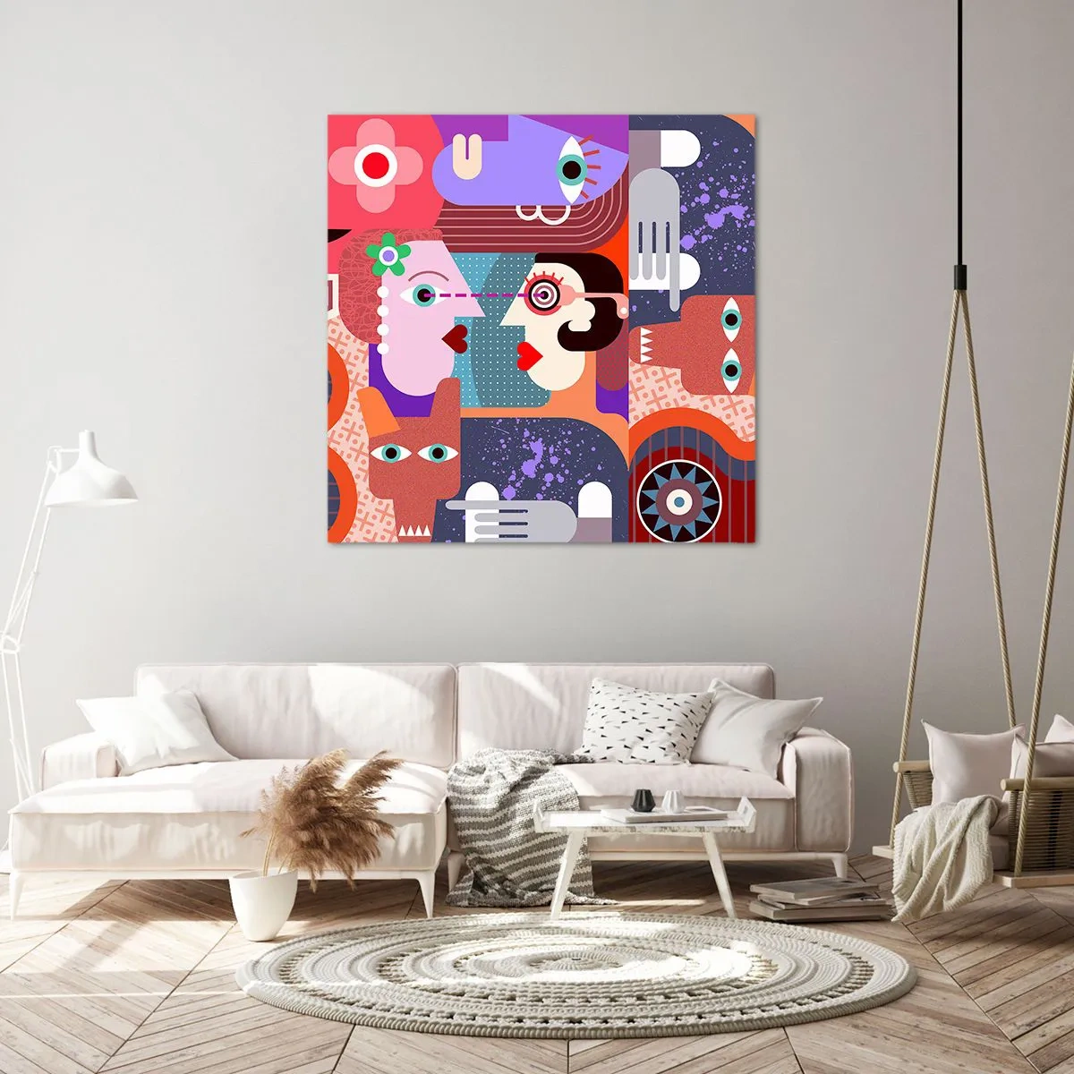 Lærredstryk - Billede på lærred - Øje mod øje - 60x60 cm