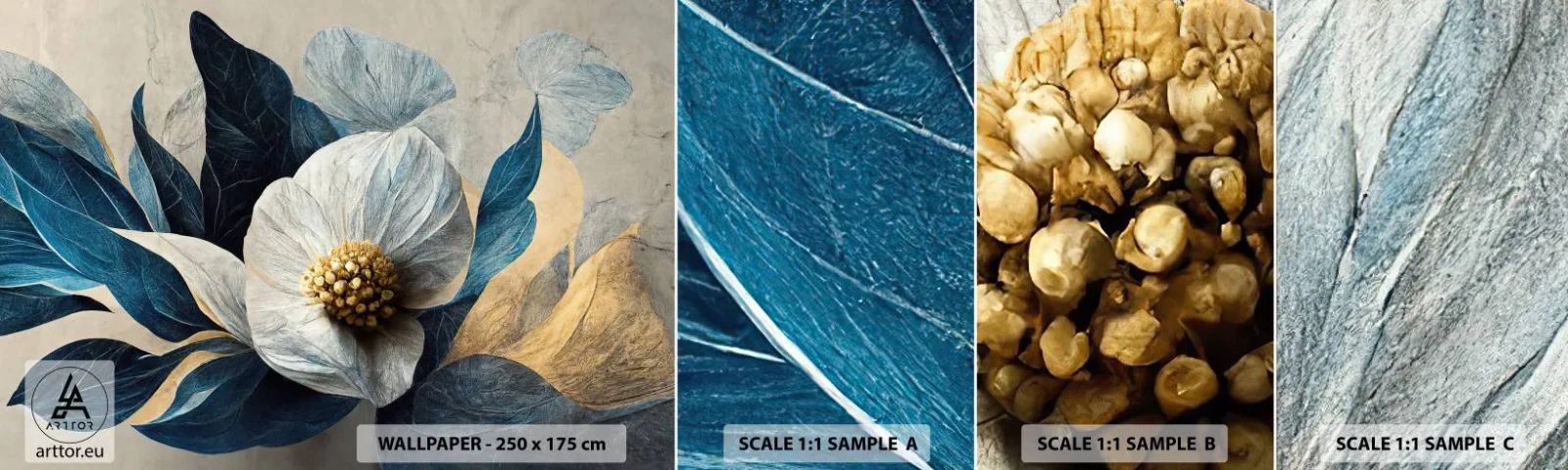 Prøve Fototapet Selvklæbende Deluxe Sticker - Har et hjerte af guld - Blomst, Elegant, Stykke - 100x30 cm