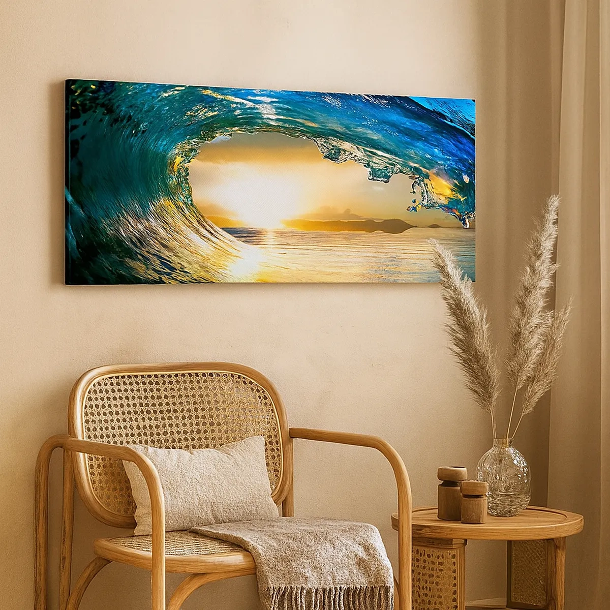 Lærredstryk - Billede på lærred - I smaragdgylden krystal - 30x30 cm