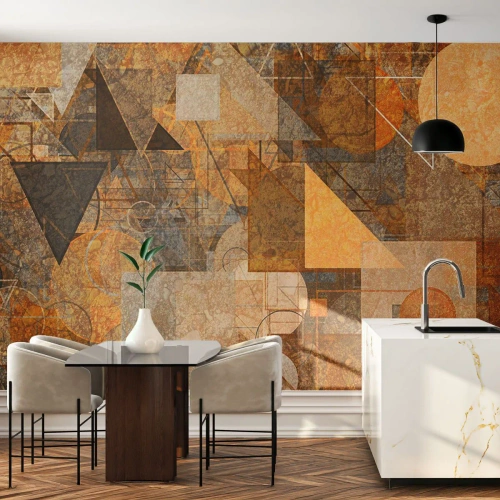 Fototapet Selvklæbende Deluxe Sticker - Kubistisk bronzeundersøgelse - Abstraktion, Stykke, Moderne kunst - 500x350 cm