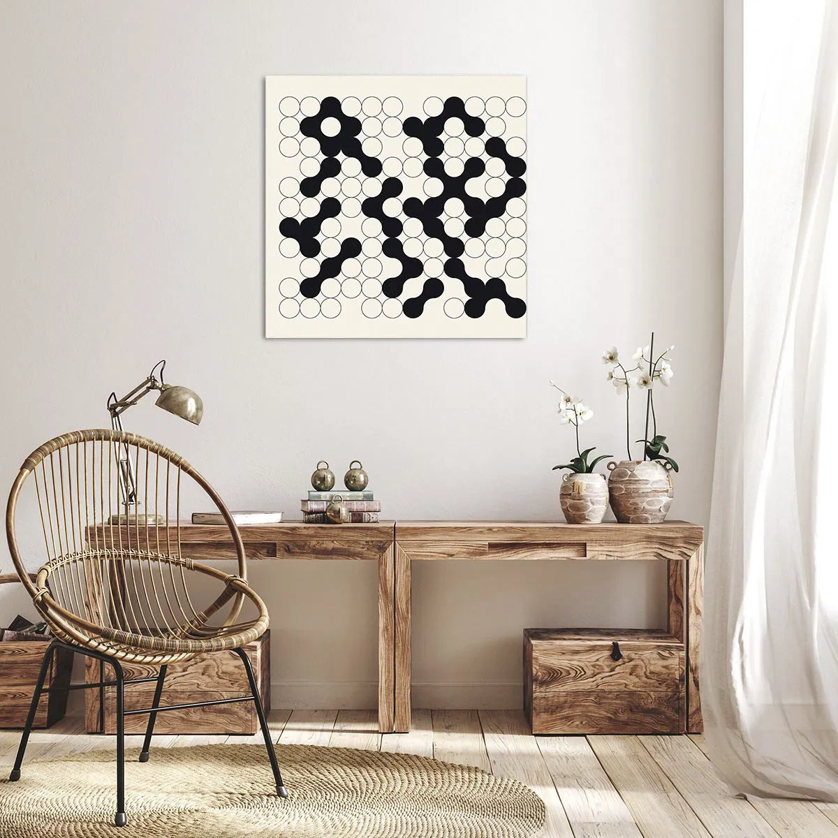 Lærredstryk - Billede på lærred - Kinesisk spil - variation - 70x70 cm