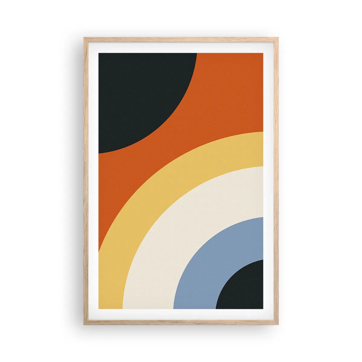 Plakat i ramme af lyst egetræ - Over for hinanden - 61x91 cm