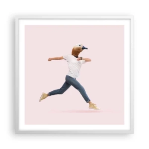 Plakat i hvid ramme - En knivspids absurditet - 60x60 cm