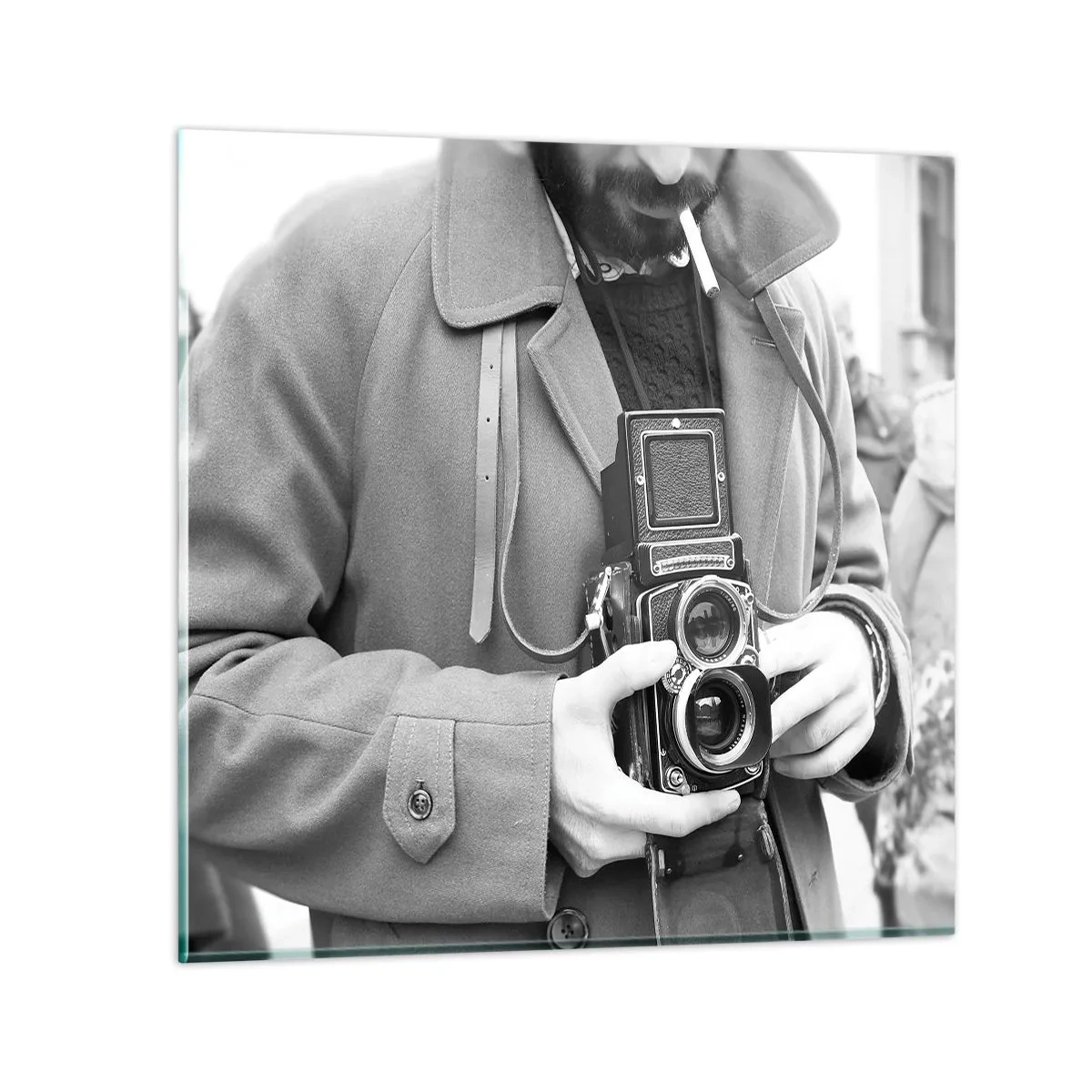 Billede på glas - I retro stil - 30x30 cm