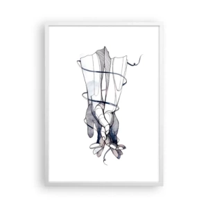 Plakat i hvid ramme - En undersøgelse af berøring - 50x70 cm
