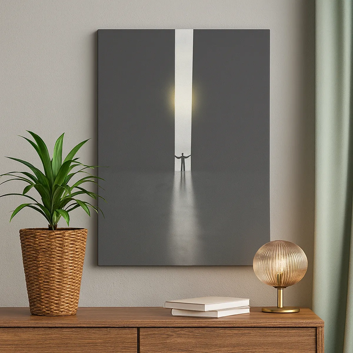 Lærredstryk - Billede på lærred - Et skridt mod en lys fremtid - 50x70 cm