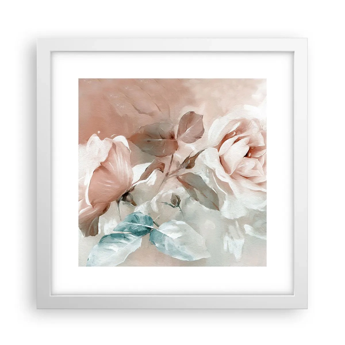 Plakat i hvid ramme - Den romantiske ånd - 30x30 cm