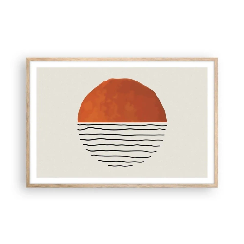Plakat i ramme af lyst egetræ - I en japansk atmosfære - 91x61 cm