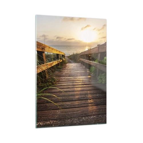 Billede på glas - Og direkte til kysten - 50x70 cm
