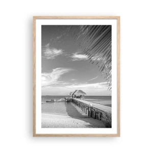 Plakat i ramme af lyst egetræ - Et minde eller en drøm? - 50x70 cm
