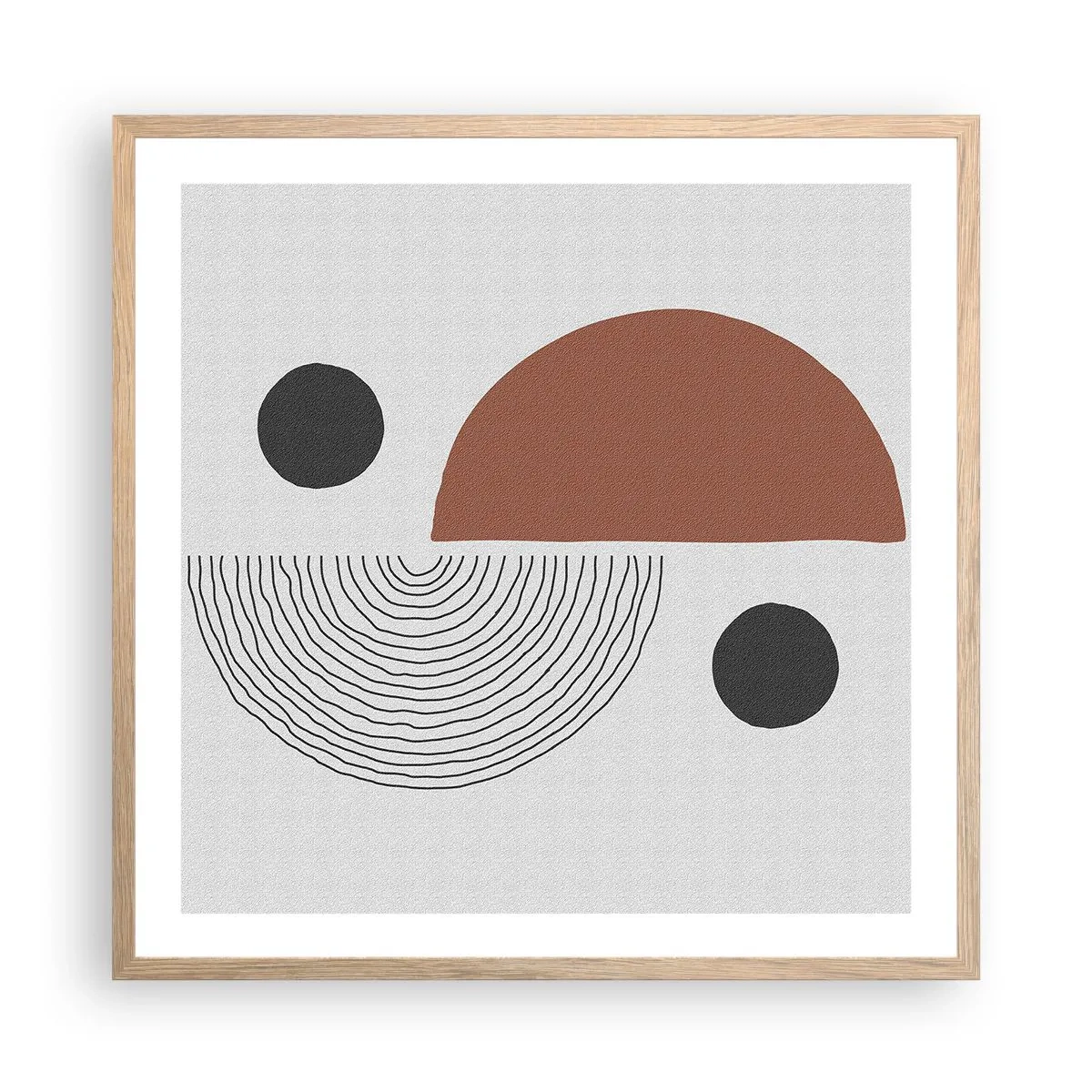 Plakat i ramme af lyst egetræ - Perfektion af hjulet - 60x60 cm