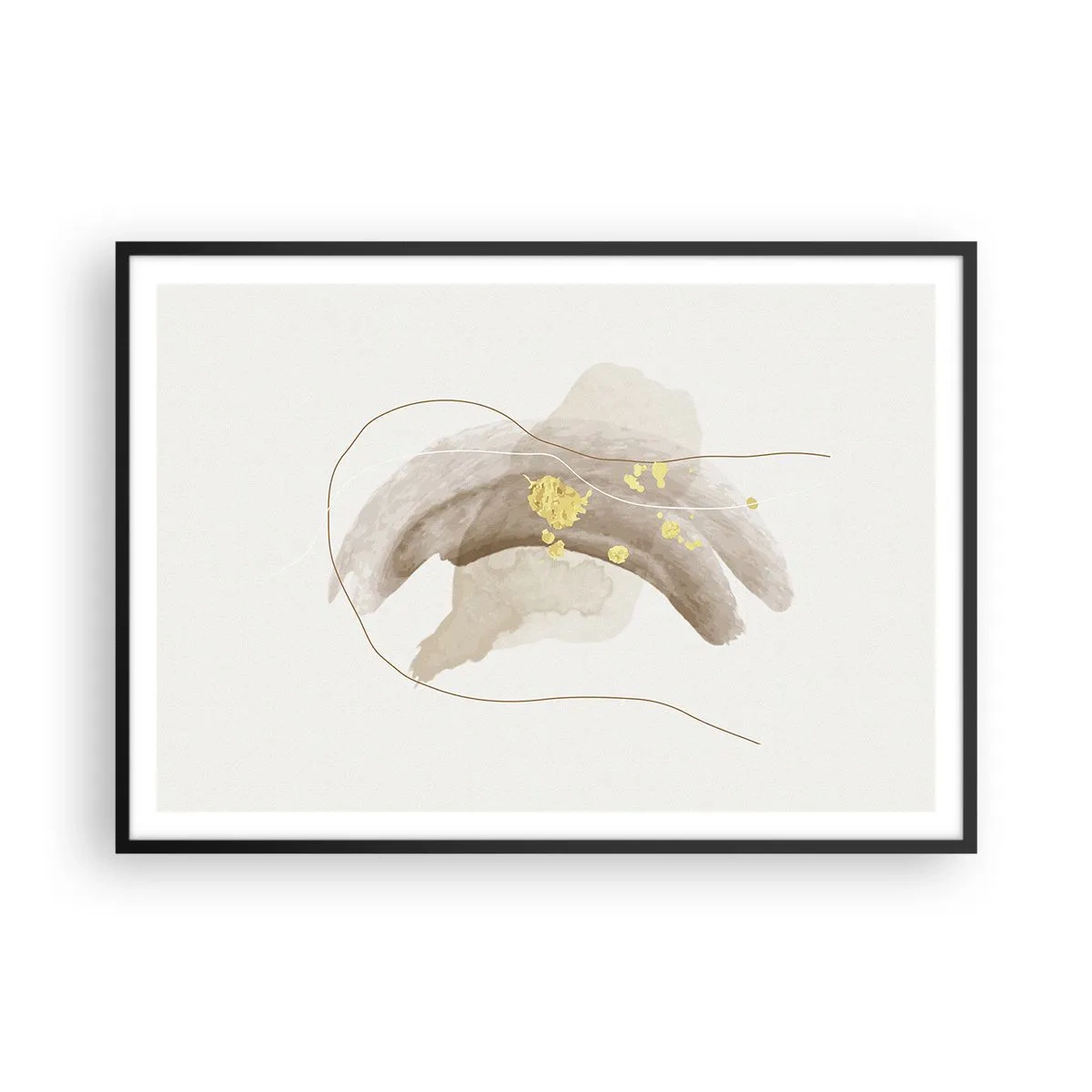 Plakat i sort ramme - Mødt i rummet - 100x70 cm