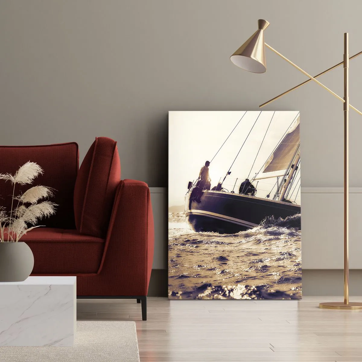Lærredstryk - Billede på lærred - Sejl, sømand - 70x100 cm