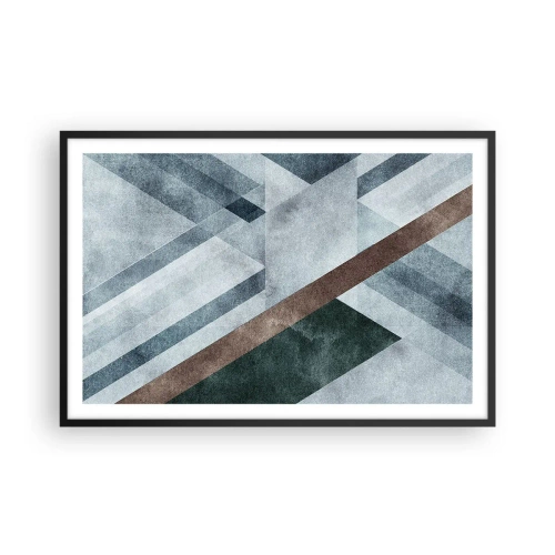 Plakat i sort ramme - Sofistikeret elegance i geometri - 91x61 cm