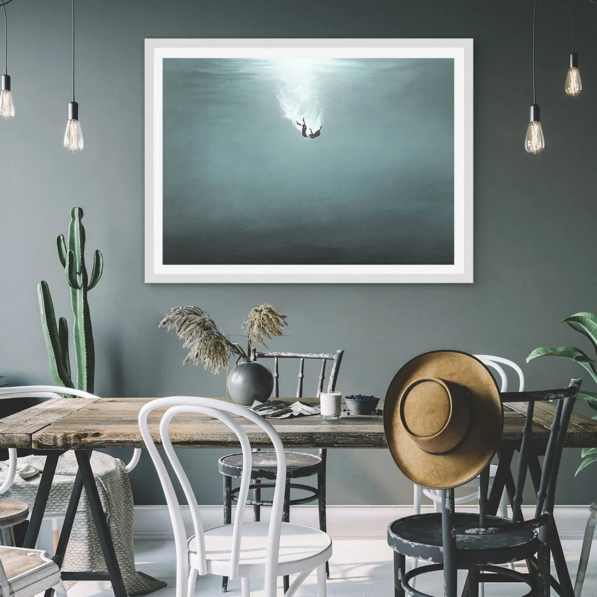 Plakat i hvid ramme - I havets favntag - 91x61 cm
