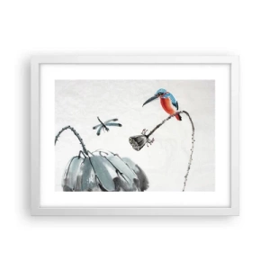 Plakat i hvid ramme - Engenes liv - 40x30 cm