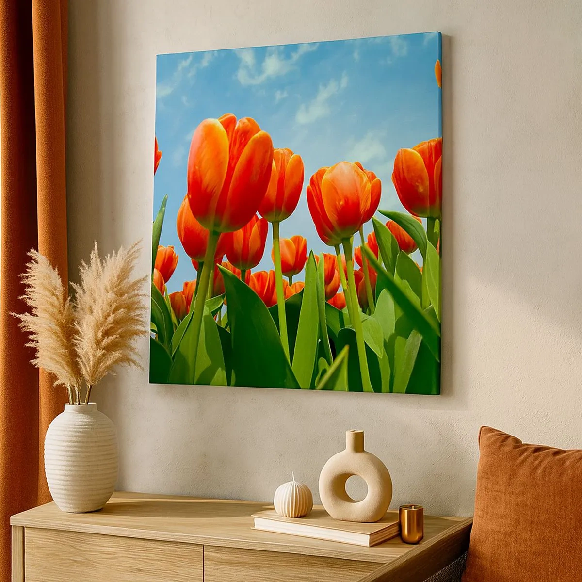 Lærredstryk - Billede på lærred - Bortset fra den blå himmel behøver de intet i livet - 30x30 cm