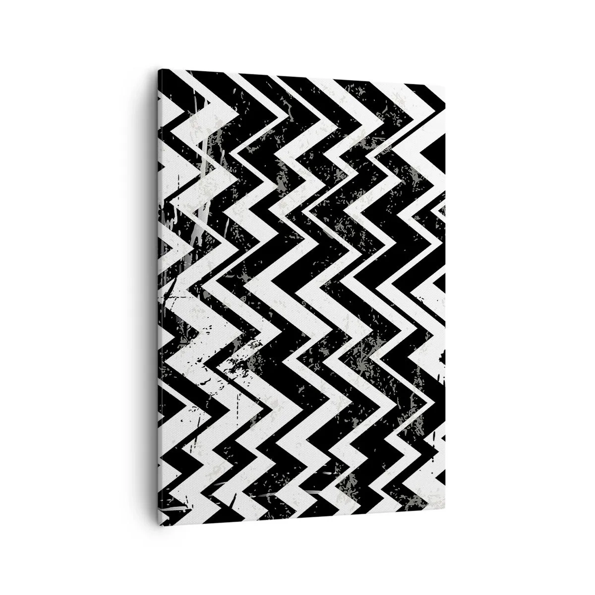 Lærredstryk - Billede på lærred - Zig-hvid, zag-sort - 50x70 cm