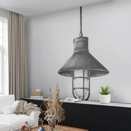 Fototapet Selvklæbende Deluxe Sticker - Som for mange år siden... - Lampe, Tegning, Blyant - 500x350 cm