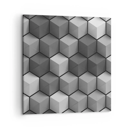 Lærredstryk - Billede på lærred - Kubistisk puslespil - 50x50 cm