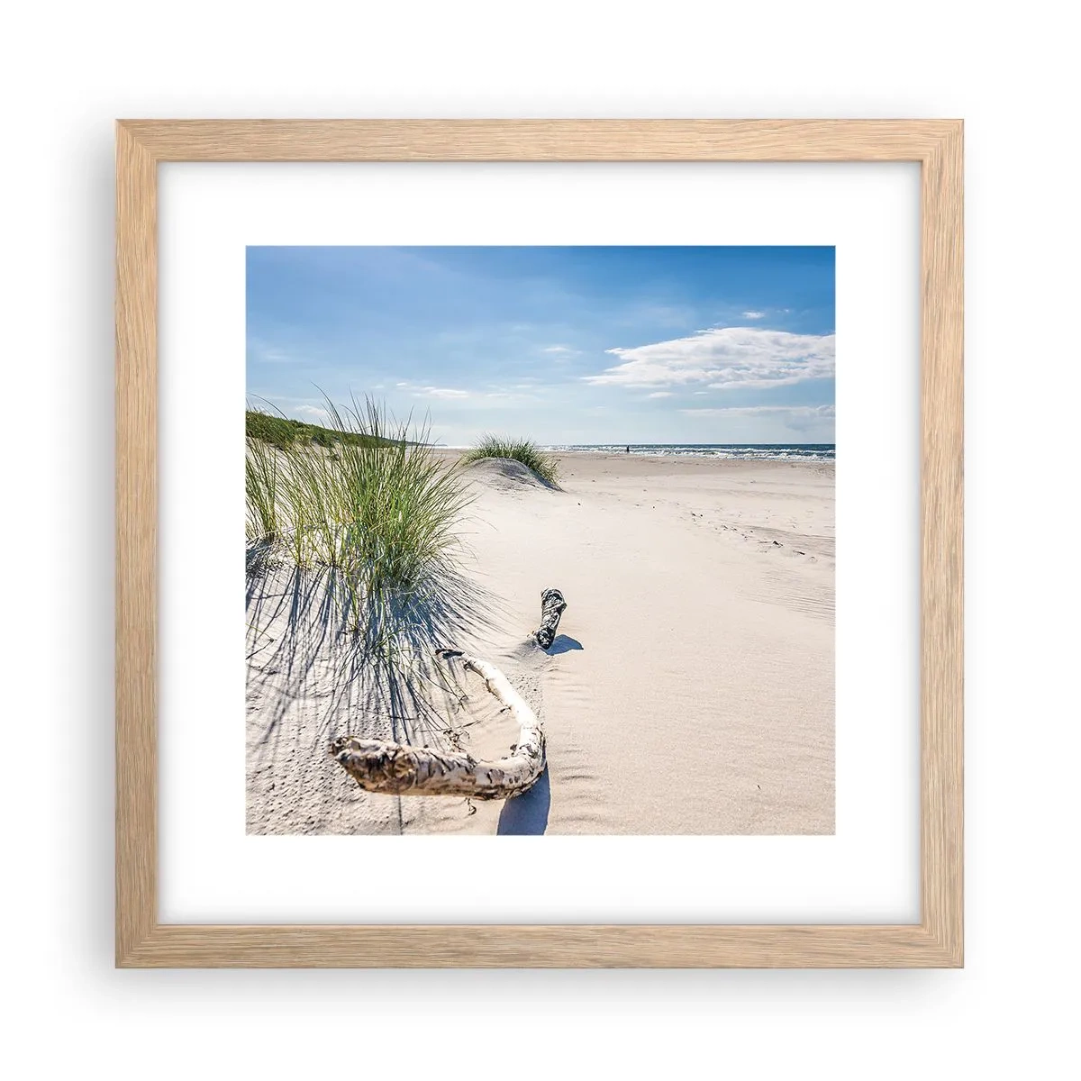 Plakat i ramme af lyst egetræ - Den smukkeste? Baltisk - 30x30 cm