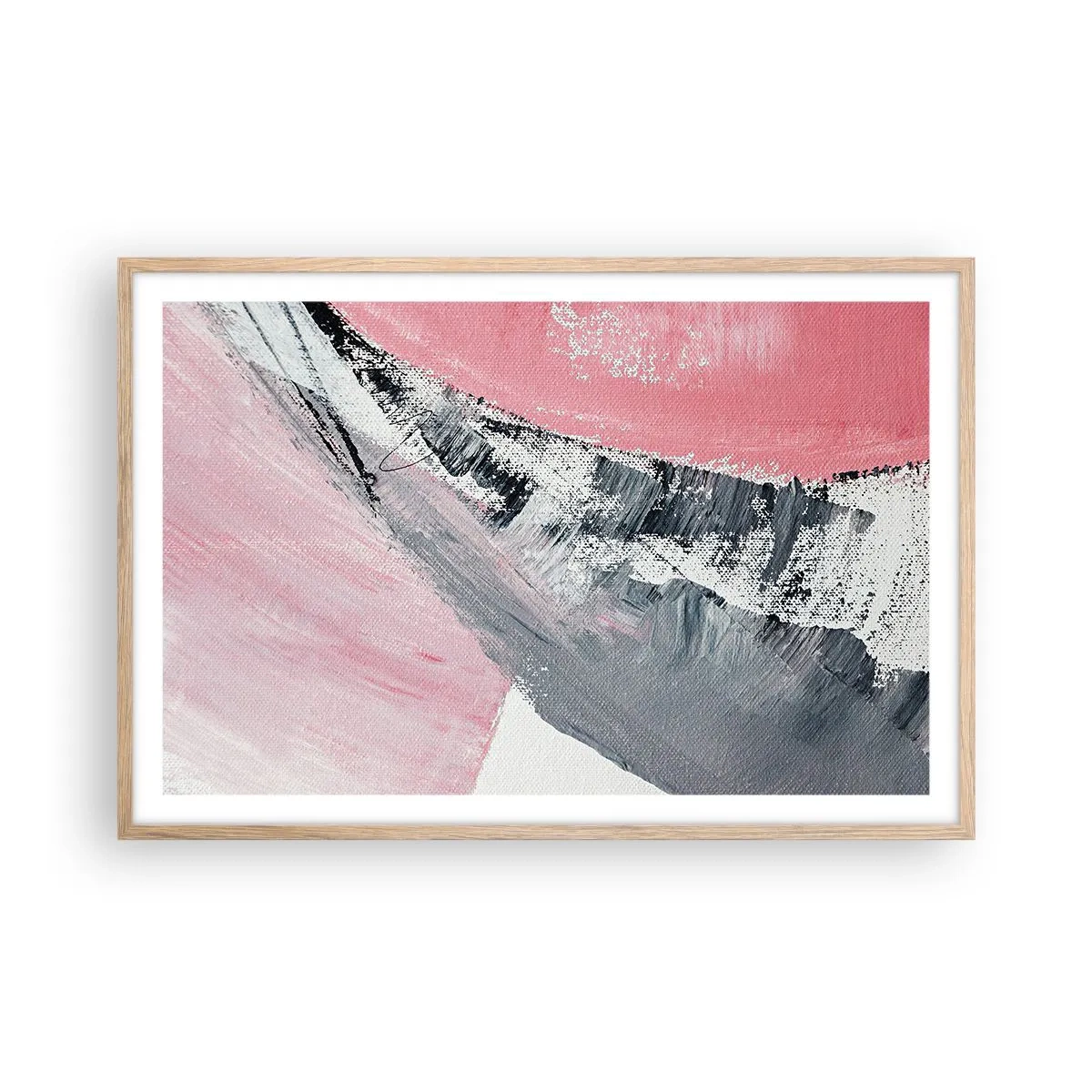 Plakat i ramme af lyst egetræ - Matchende sammensætning - 91x61 cm