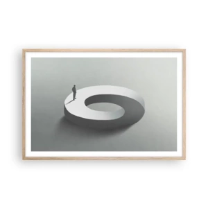 Plakat i ramme af lyst egetræ - Og vær klog - 91x61 cm
