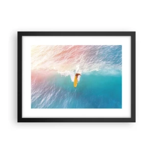 Plakat i sort ramme - Ocean rytter - 40x30 cm