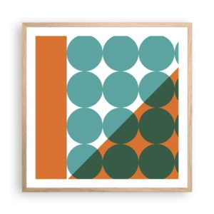 Plakat i ramme af lyst egetræ - Op og over - 60x60 cm