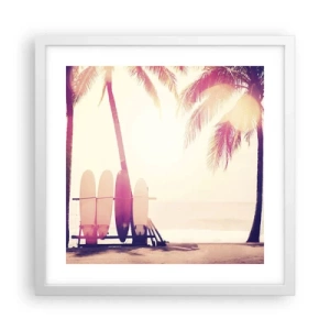 Plakat i hvid ramme - Det bliver en fantastisk dag - 40x40 cm