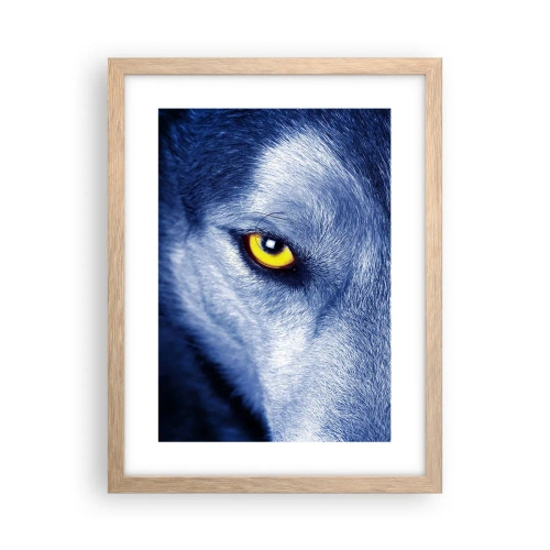 Plakat i ramme af lyst egetræ - Et hypnotiserende udseende - 30x40 cm