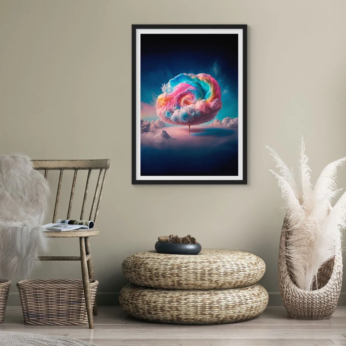 Plakat i sort ramme - En drøm om en forlystelsespark - 61x91 cm