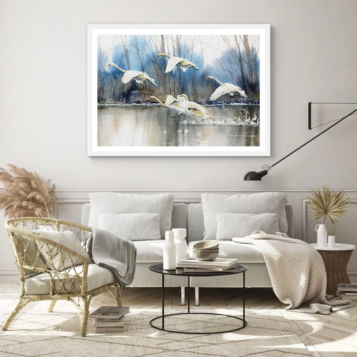 Plakat i hvid ramme - Som i en fortælling om vilde svaner - 50x40 cm