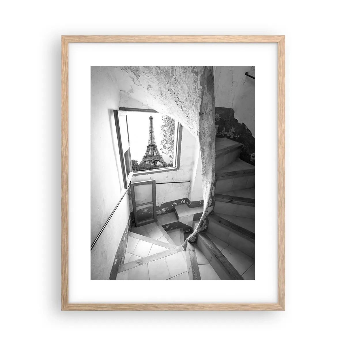 Plakat i ramme af lyst egetræ - Sikke en udsigt! - 40x50 cm
