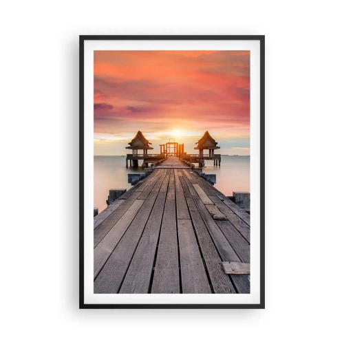 Plakat i sort ramme - Fra vest til øst - 61x91 cm