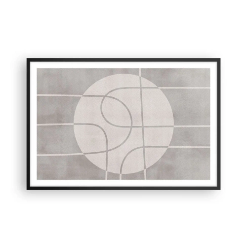 Plakat i sort ramme - Cirkulær og lige frem - 91x61 cm